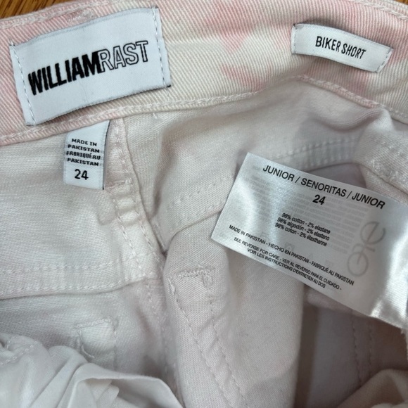 William Rast High Rise Light pink white Tye Dye Bermuda Denim Biker Jean Short - Picture 14 of 15